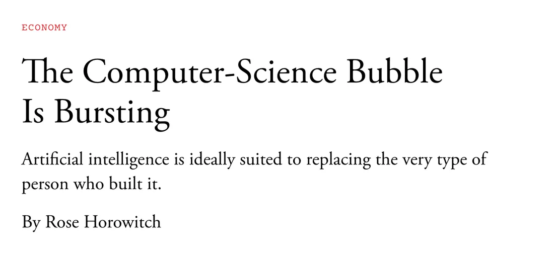 The Atlantic: The Computer-Science Bubble Is Bursting